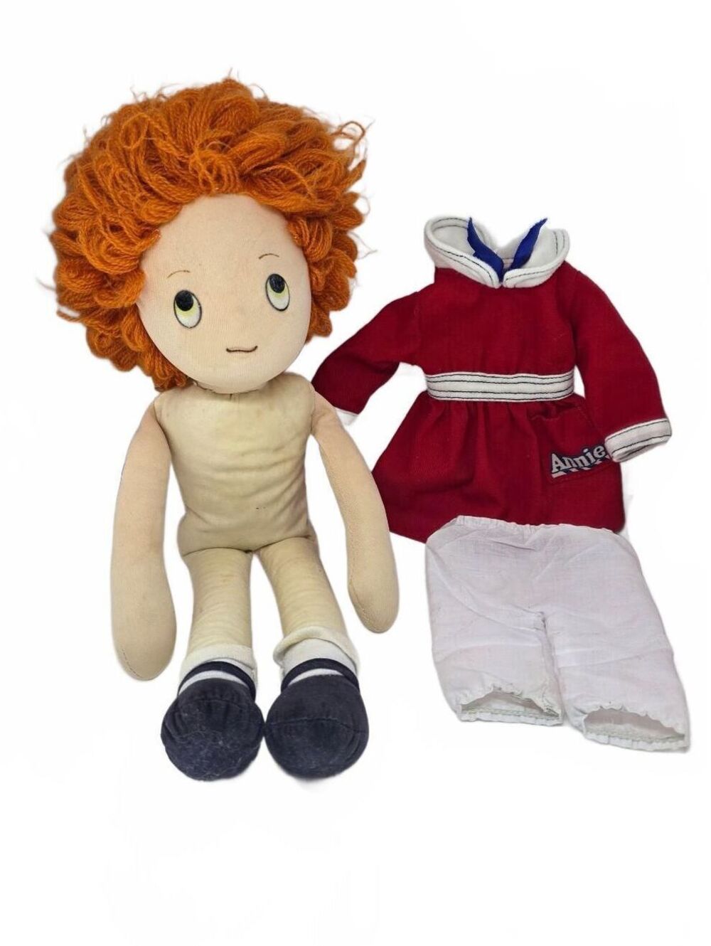 Vintage 1982 Little Orphan Annie Rag Doll 12" Plush Applause With Dress Bloomers